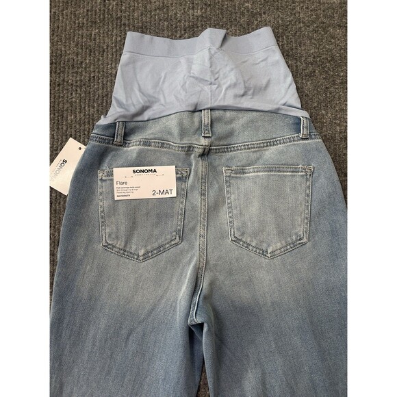 Maternity Sonoma Goods For Life Size 2 Stretch Over The Belly Flare Jeans NEW - Picture 7 of 9